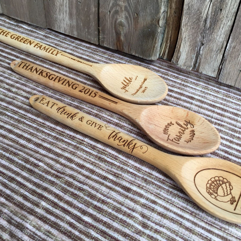 Personalized Decorative Thanksgiving Themed Wooden Spoons - 3 Amazing Designs -  - Qualtry
