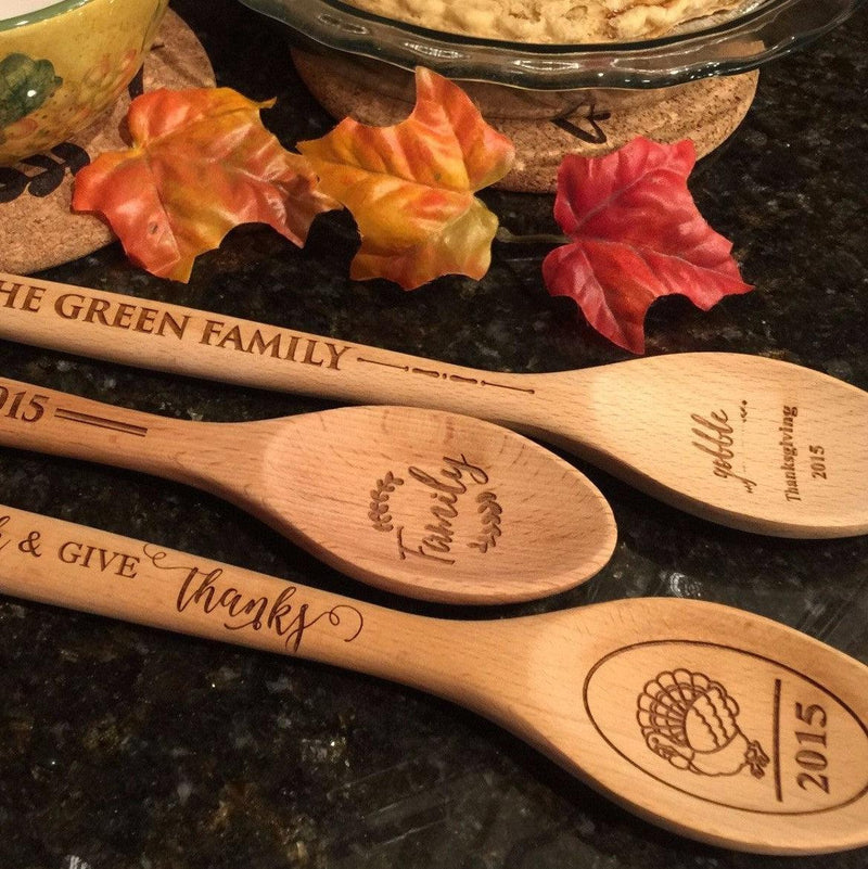 Personalized Decorative Thanksgiving Themed Wooden Spoons - 3 Amazing Designs -  - Qualtry