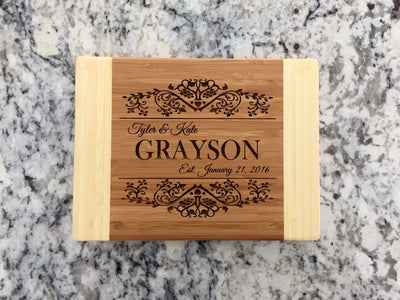 Personalized Two Tone Bamboo Cutting Board -  - Qualtry