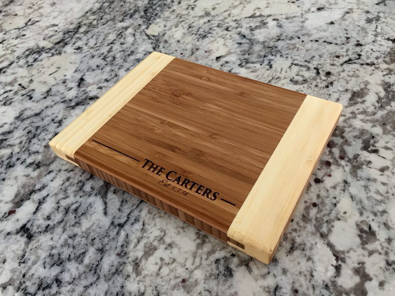 Personalized Two Tone Bamboo Cutting Board -  - Qualtry