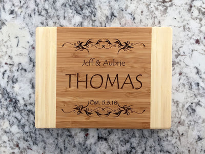 Personalized Two Tone Bamboo Cutting Board -  - Qualtry