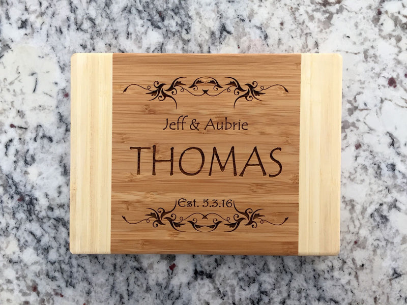 Personalized Two Tone Bamboo Cutting Board -  - Qualtry