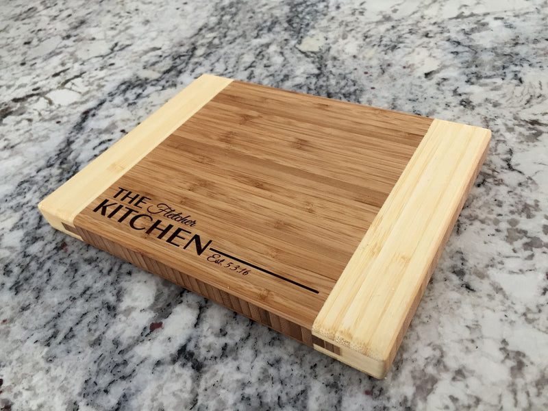 Personalized Two Tone Bamboo Cutting Board -  - Qualtry
