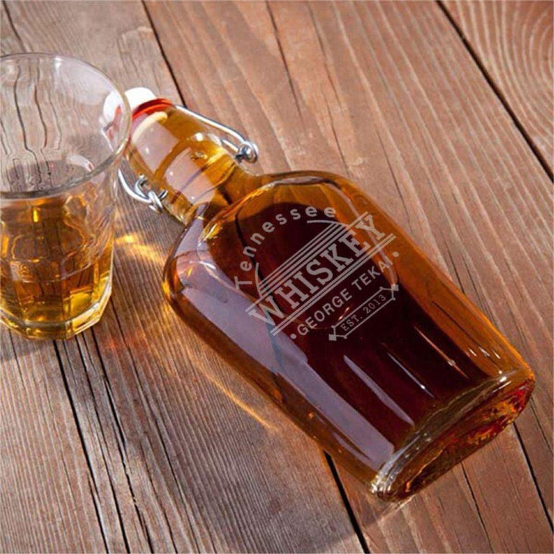 Personalized Swing Top Glass Flasks -  - JDS