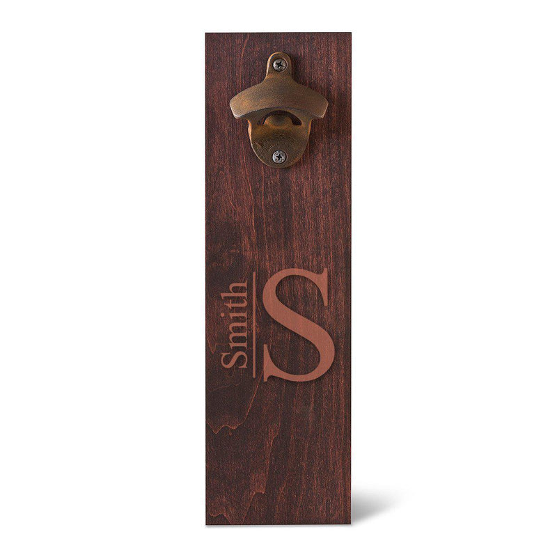 Personalized Wood Wall Mounted Bottle Opener - Modern - JDS