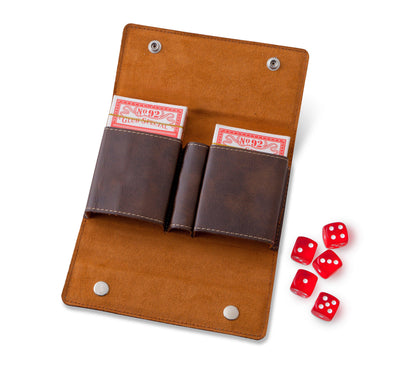 Personalized Card & Dice Set - Rustic Brown -  - JDS