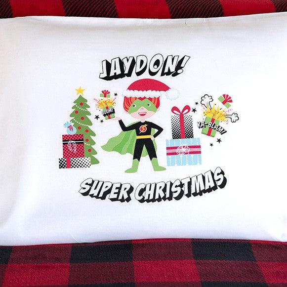 Personalized Christmas Boys Superhero Pillowcases -  - Qualtry