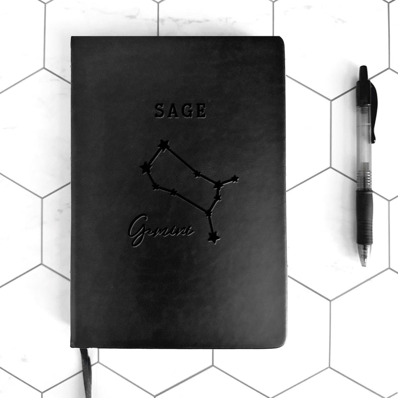 Personalized Astrology Zodiac Sign Leather Journals -  - Qualtry