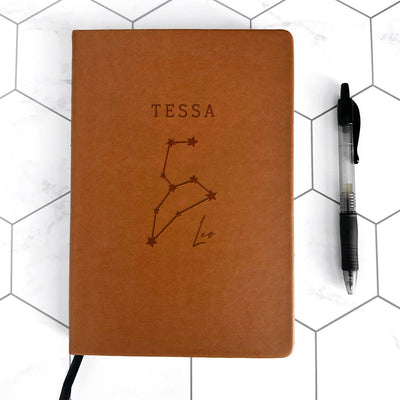 Personalized Astrology Zodiac Sign Leather Journals -  - Qualtry