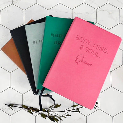 Personalized Fitness Leather Dot Journals -  - Qualtry