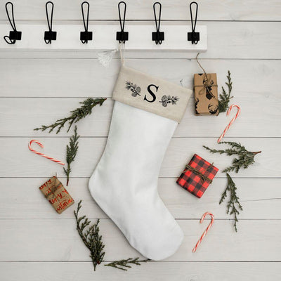 Monogrammed Cotton Stocking with Tassel -  - Wingpress Designs