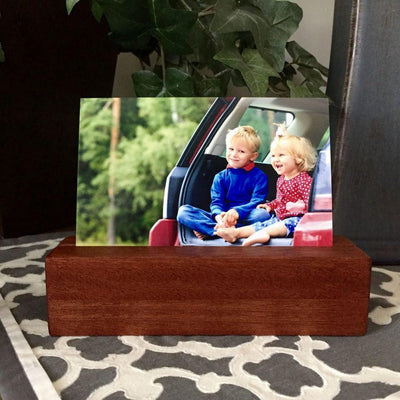 Personalized Wood Photo Blocks - Mahogany - Qualtry