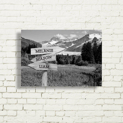 Personalized Mountain Meadow Canvas Print with Family Names -  - JDS