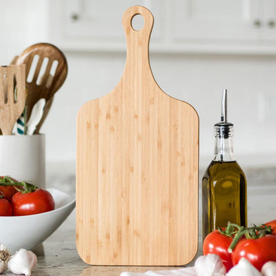 Personalized Friendsgiving Handled Bamboo Cutting Boards - Medium - Qualtry