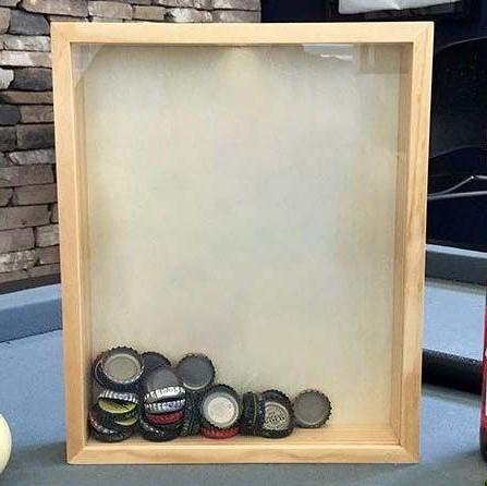 Personalized Beer Bottle Cap Shadow Box - Medium - Qualtry