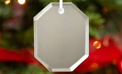 Personalized Octagon Shaped Mirror Ornaments -  - Qualtry
