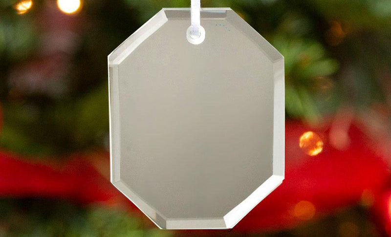 Personalized Octagon Shaped Mirror Ornaments -  - Qualtry