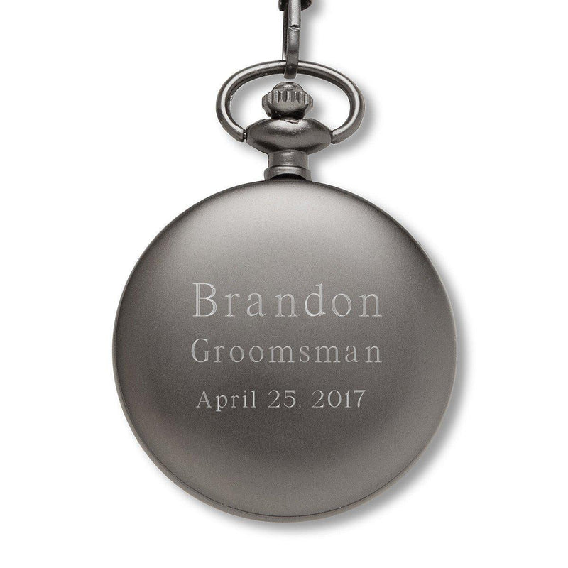 Personalized Gunmetal Pocket Watch with Gears -  - JDS