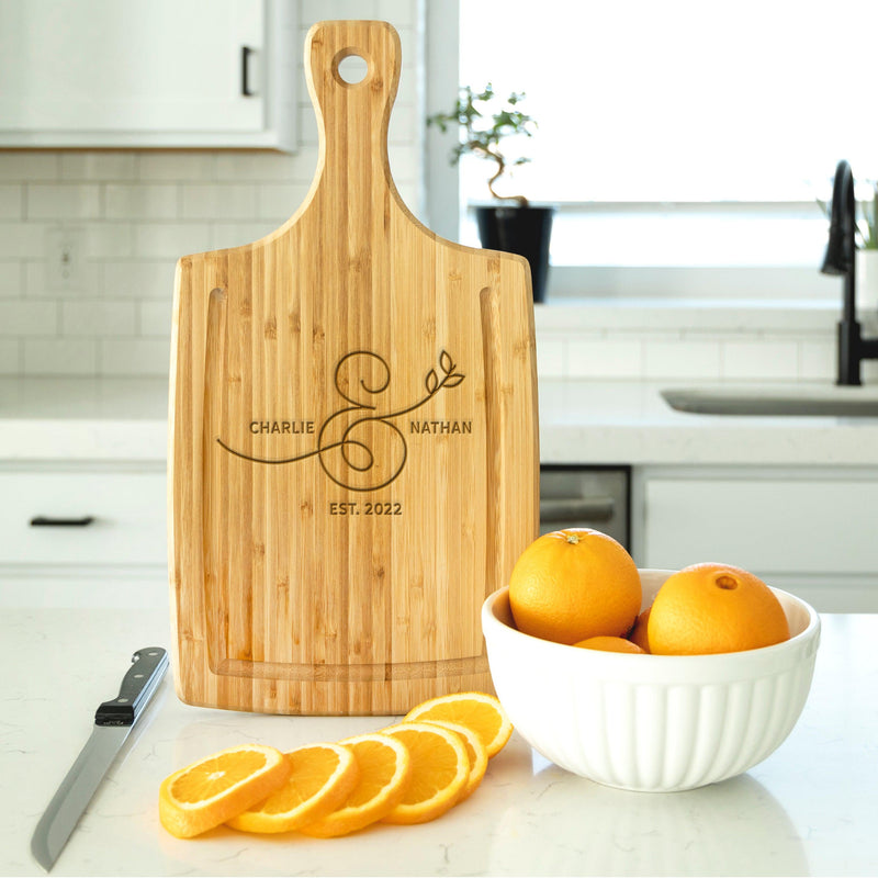 Personalized Large Handled Cutting Board- Couple&