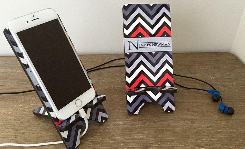 Personalized Cell Phone Stands - Chevron Pattern -  - Qualtry