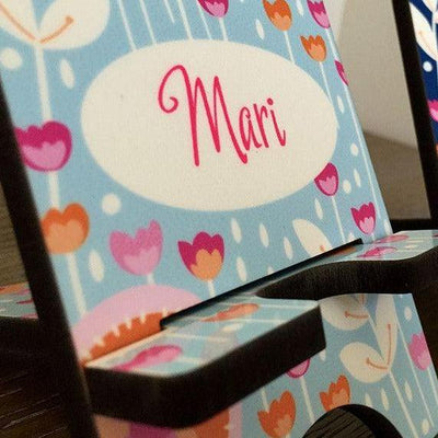 Personalized Cell Phone Stands - Flowers Pattern -  - Qualtry