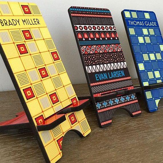 Personalized Cell Phone Stands - Geometric Shapes -  - Qualtry