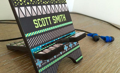 Personalized Cell Phone Stands - Geometric Shapes -  - Qualtry