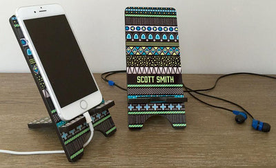 Personalized Cell Phone Stands - Geometric Shapes -  - Qualtry