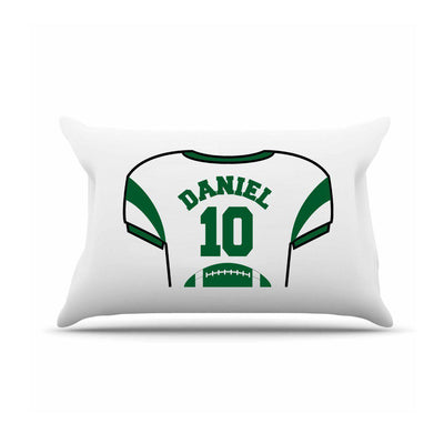 Personalized Kids' Sports Jersey Pillowcase - Dark Green - JDS