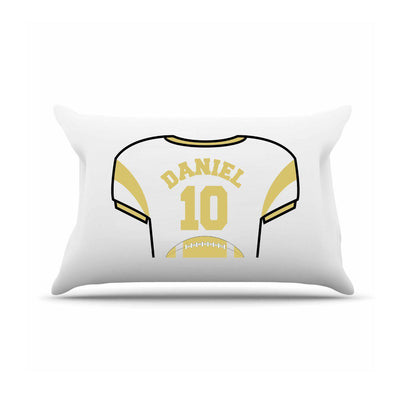 Personalized Kids' Sports Jersey Pillowcase - Gold - JDS