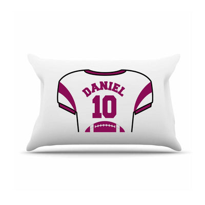 Personalized Kids' Sports Jersey Pillowcase - Maroon - JDS