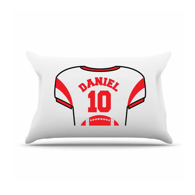 Personalized Kids' Sports Jersey Pillowcase - Red - JDS