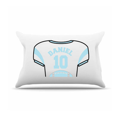 Personalized Kids' Sports Jersey Pillowcase - Sky Blue - JDS