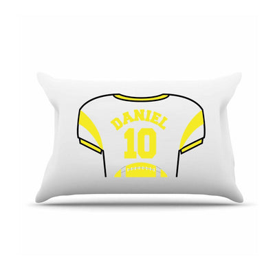 Personalized Kids' Sports Jersey Pillowcase - Yellow - JDS