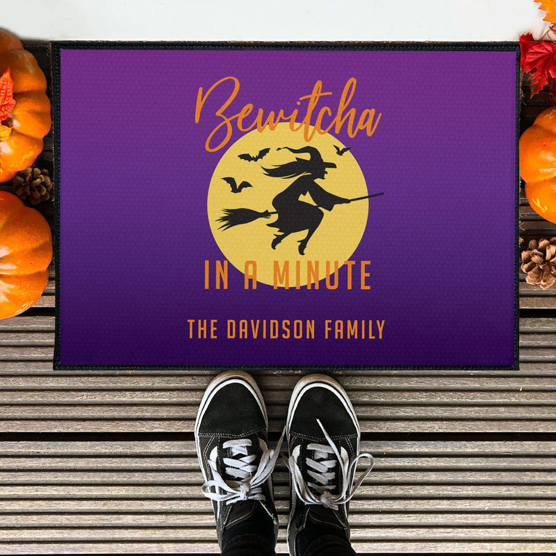 Personalized Bewitcha In a Minute Halloween Doormat -  - JDS