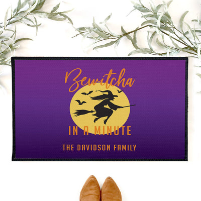 Personalized Bewitcha In a Minute Halloween Doormat -  - JDS
