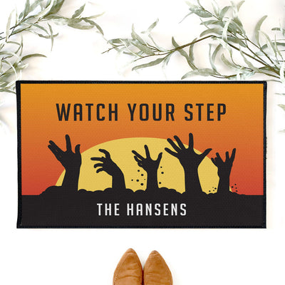 Personalized Watch Your Step Halloween Doormat -  - JDS