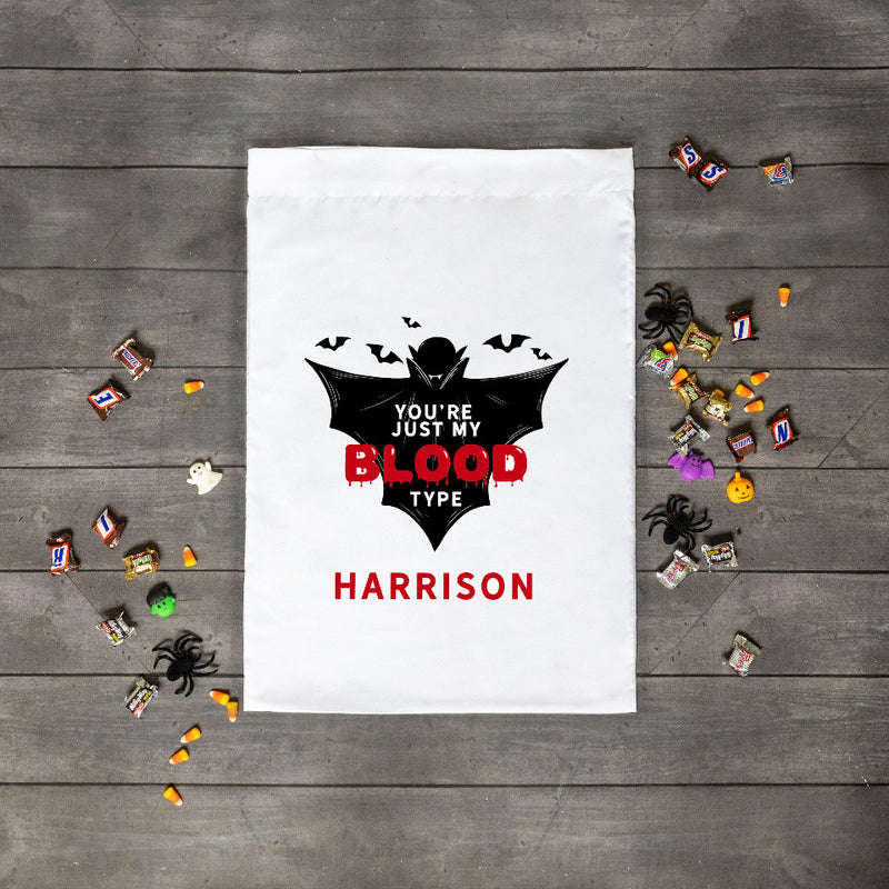 Personalized Just My Blood Type Halloween Trick-or-Treat Bag -  - JDS