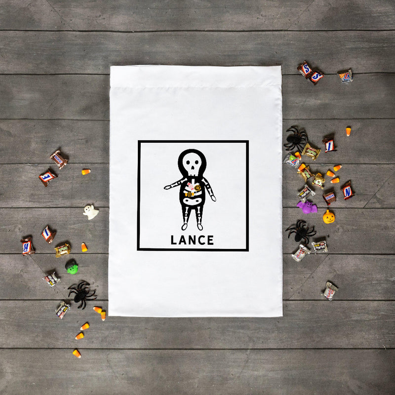 Personalized Skeleton Halloween Trick-or-Treat Bag -  - JDS