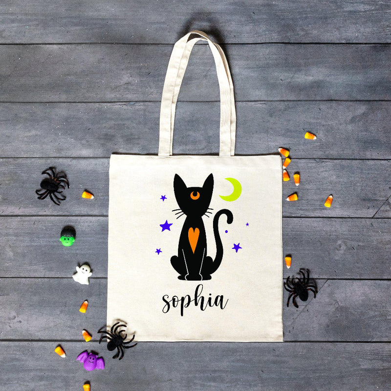 Personalized Halloween Cat Tote Bag -  - JDS