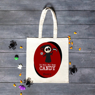 Personalized Kill for Some Candy Halloween Tote Bag -  - Wingpress Designs