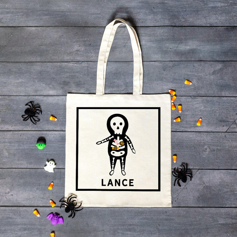 Personalized Skeleton Halloween Tote Bag -  - JDS