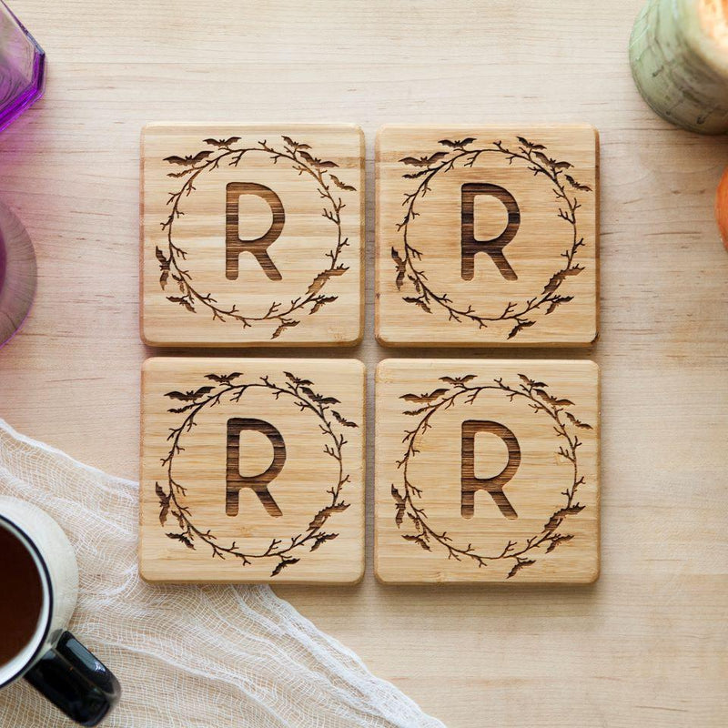 Personalized Halloween Bamboo Coasters - Set of 4 -  - Qualtry