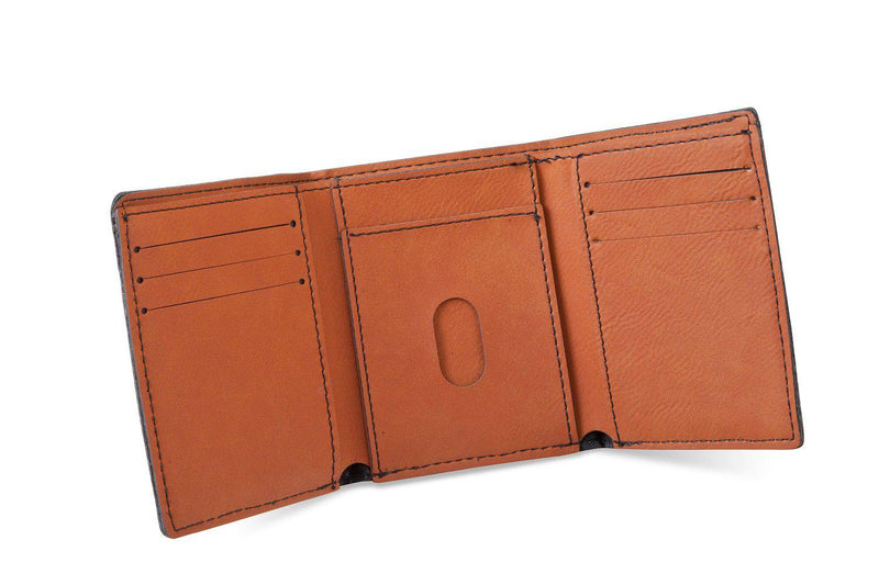 Men’s Vegan Leather Trifold Personalized Wallet - Rawhide -  - JDS