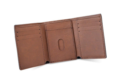 Men’s Vegan Leather Trifold Personalized Wallet - Rustic -  - JDS