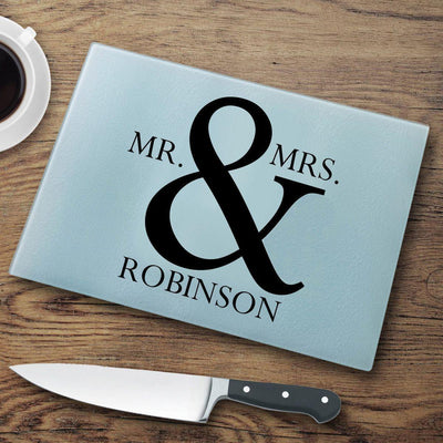 Personalized Glass Cutting Board - Mr. & Mrs. - JDS