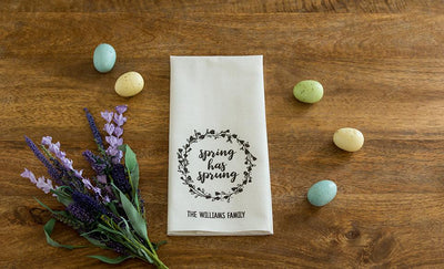 Personalized Spring Tea Towels -