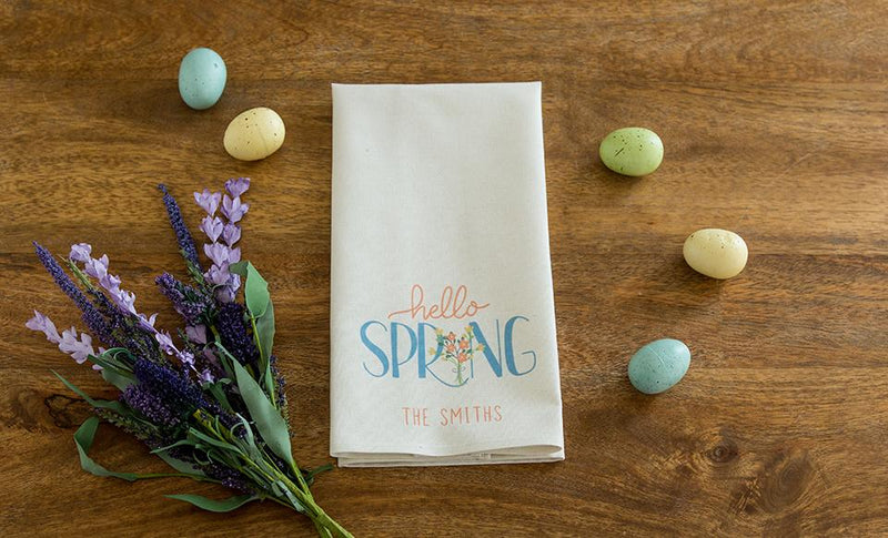 Personalized Spring Tea Towels -