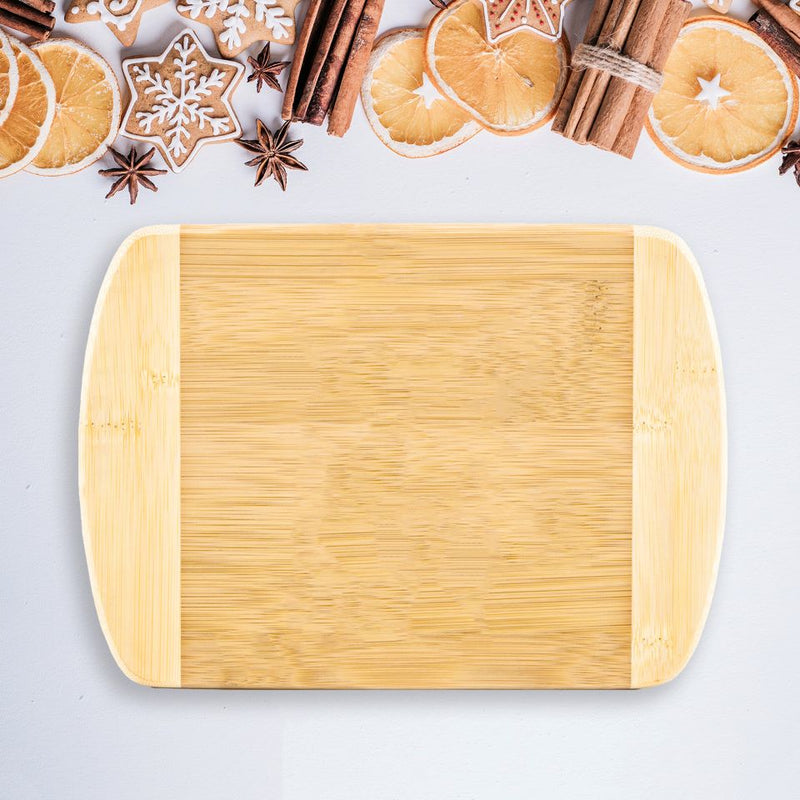 Personalized Holiday Bamboo Cutting Boards - Rounded Edge - 6x8 - Qualtry