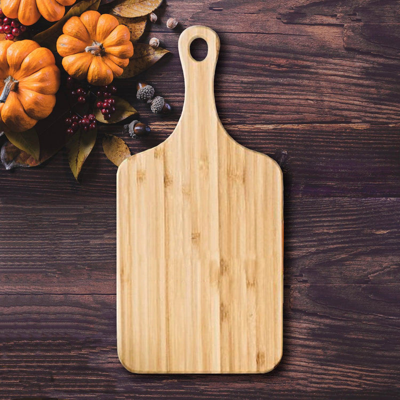 Personalized Friendsgiving Handled Bamboo Cutting Boards - Small - Qualtry